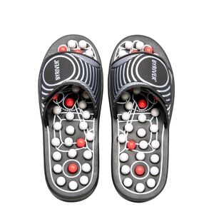 Byriver Men's Reflexology Acupressure Foot Massager Slippers Sandals, L